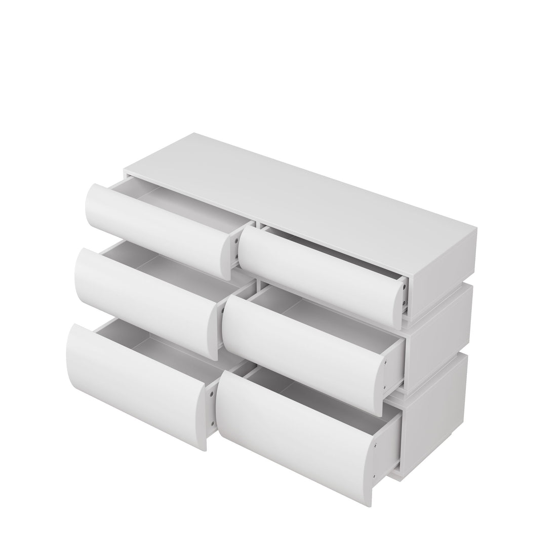 Minimalist Modern 6 Drawer Dresser, Handle Free Design With Wide Storage