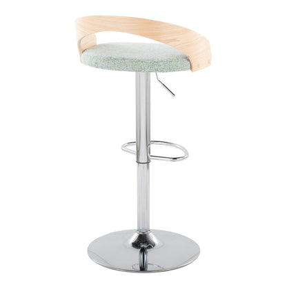 Grotto - Mid Century Modern Adjustable Height Barstool &amp; Swivel With Oval Footrest (Set of 2)