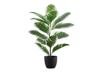 27&quot; Tall, Artificial Plant, Rubber, Indoor, Faux, Fake, Table, Greenery, Potted, Real Touch, Decorative - Green / Black