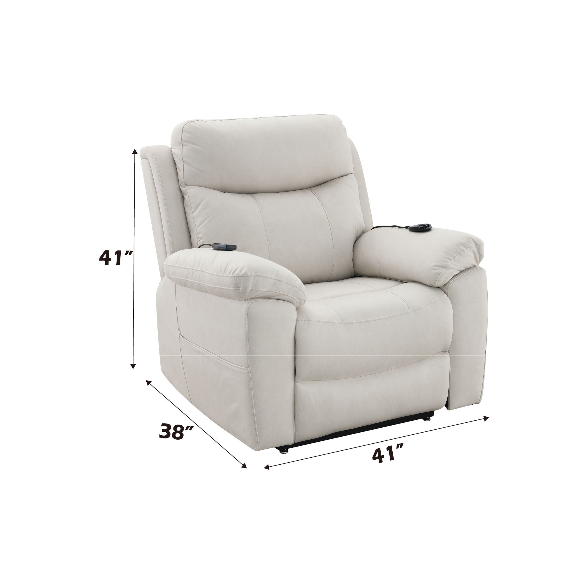 Chriki - Power Motion Recliner &amp; Lift Heating Massage Chair - Beige