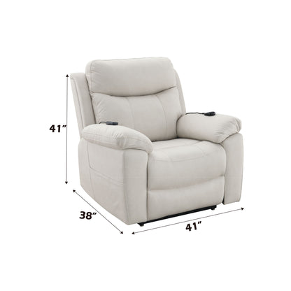 Chriki - Power Motion Recliner &amp; Lift Heating Massage Chair - Beige