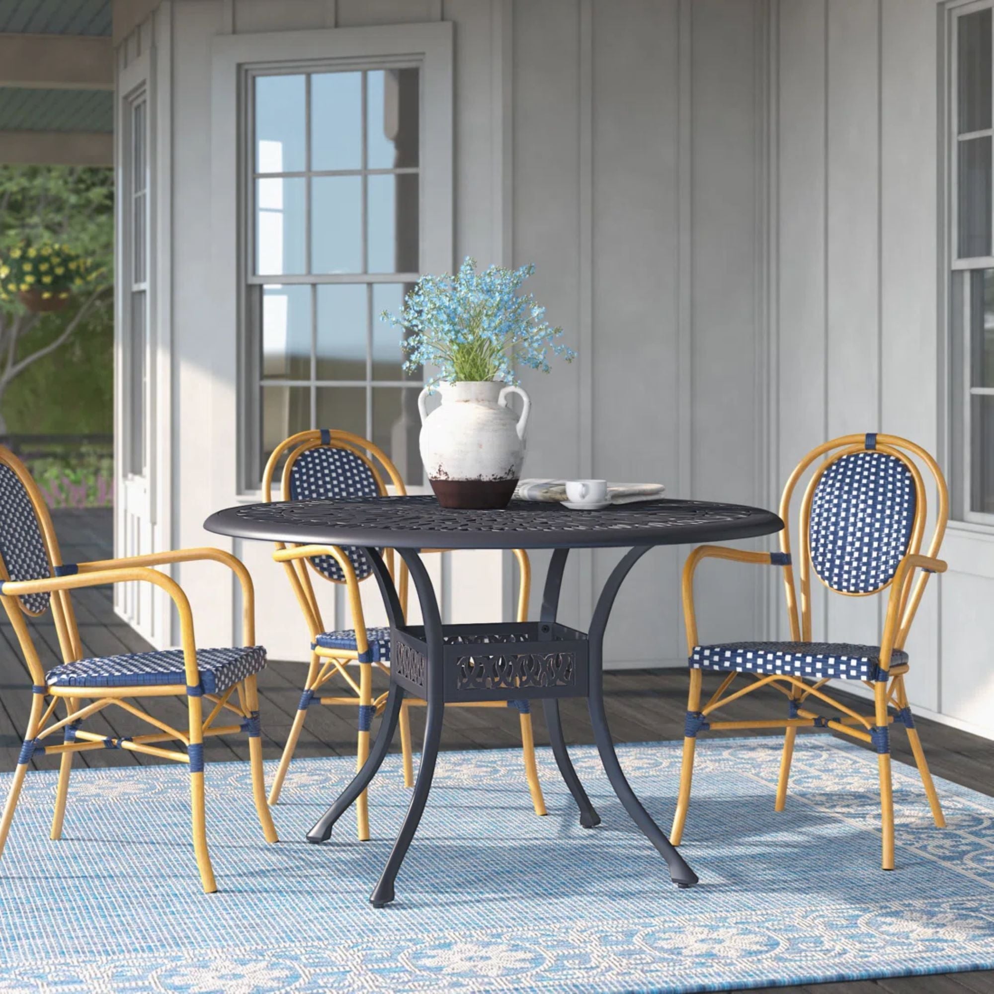 Outdoor Patio Aluminum 48&quot; Round Dining Table - Dessert Night