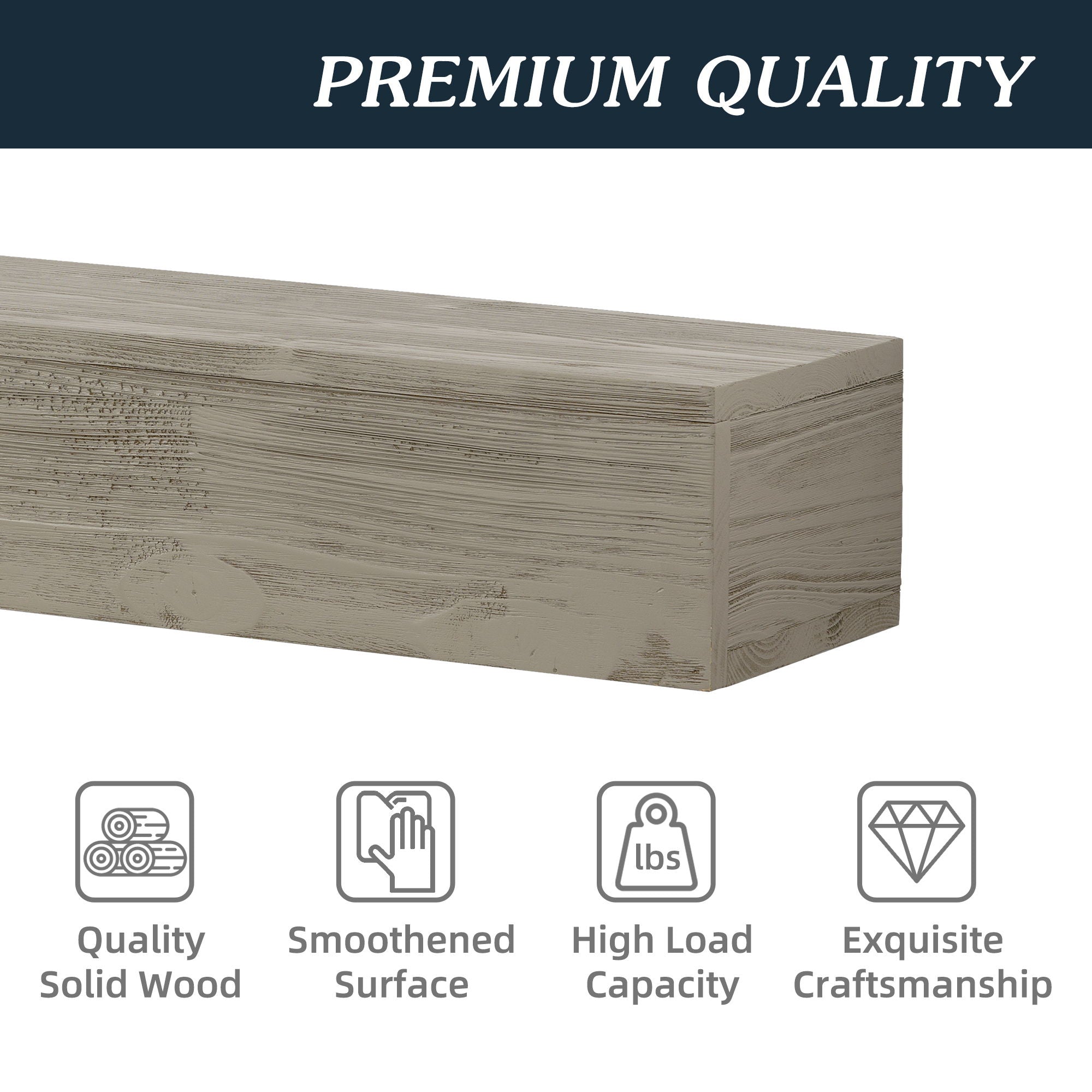 Rustic Wood Fireplace Mantel, Wall-Mounted &amp; Floating Shelf For Home Decor