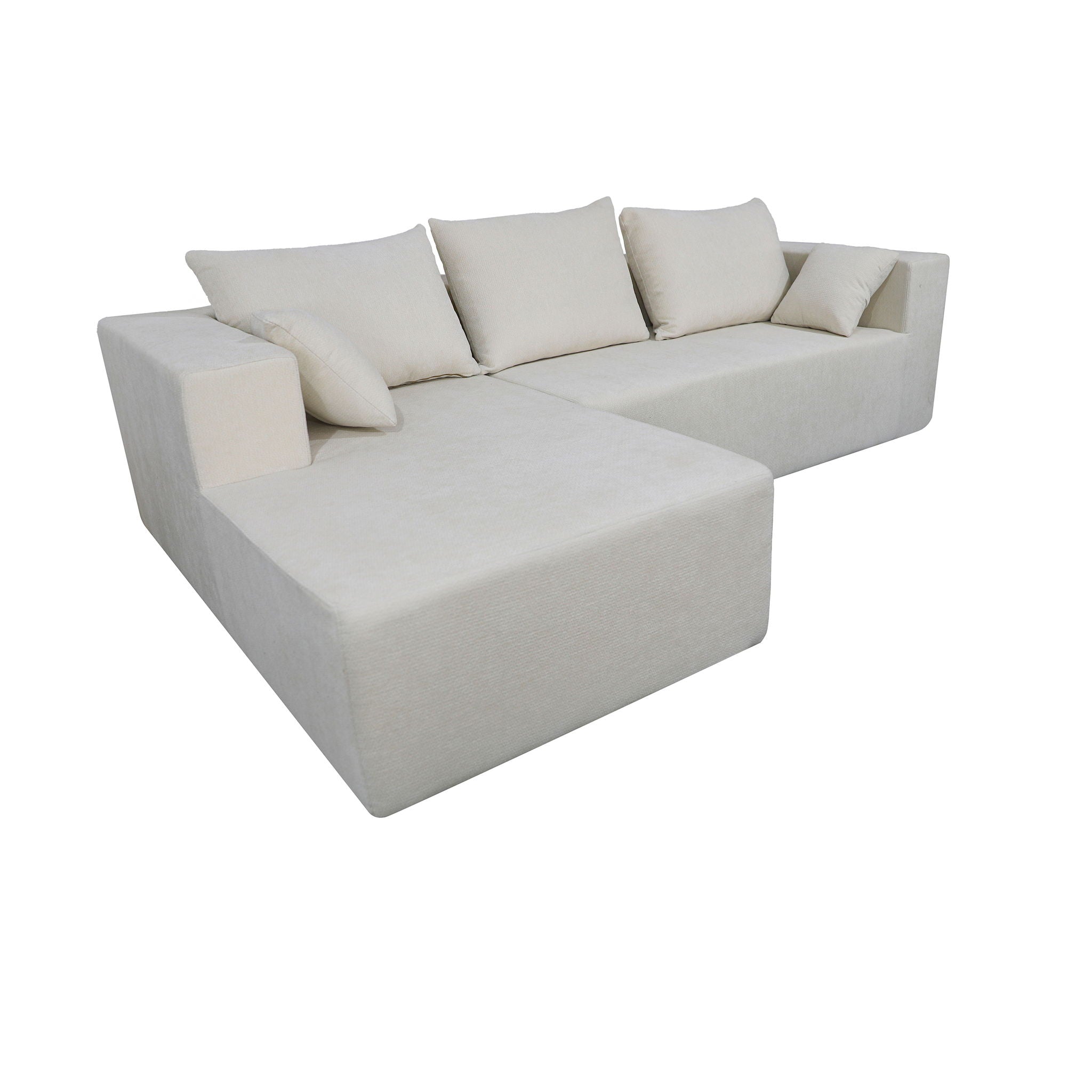 Modular Corner Sofa With Soft Linen Fabric