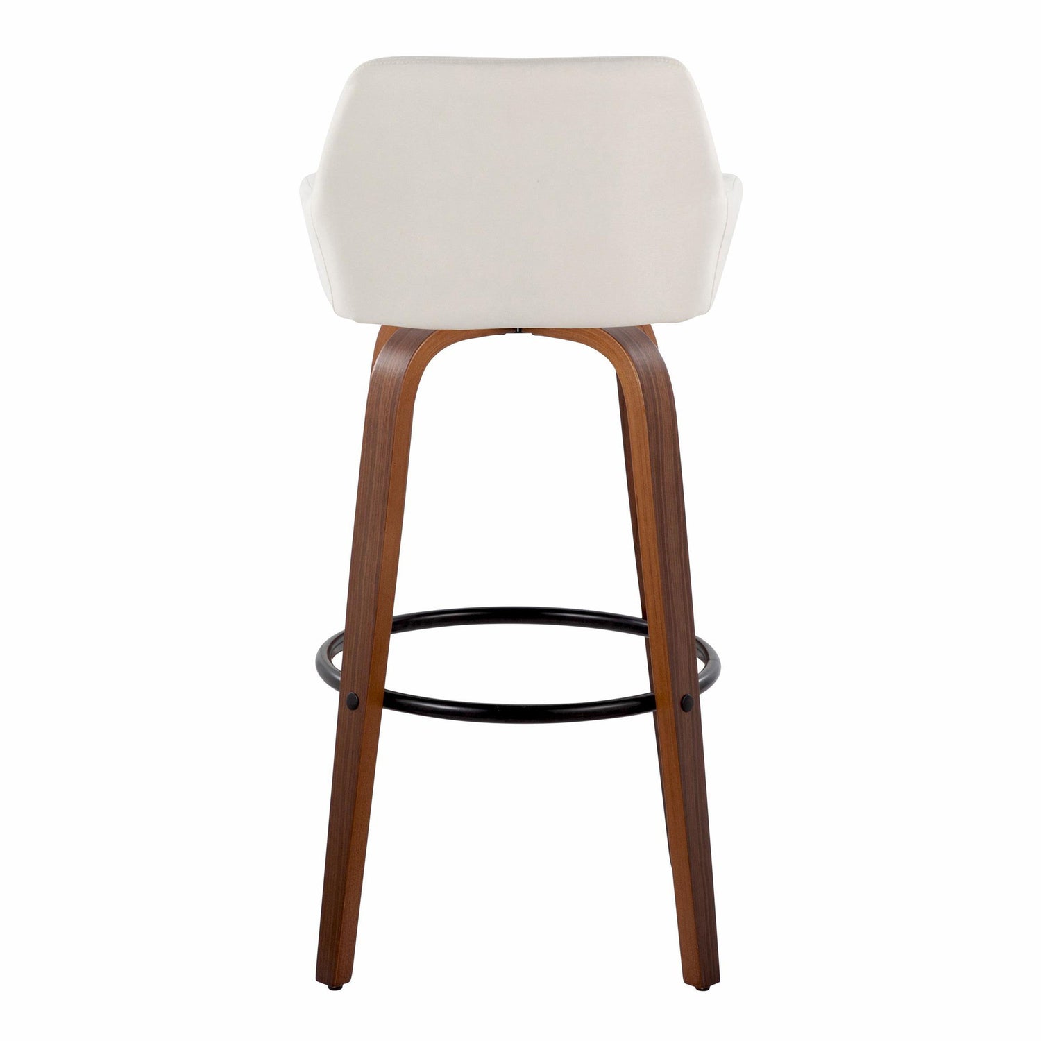 Daniella - Contemporary Fixed Height, Barstool &amp; Swivel And Round Footrest (Set of 2)