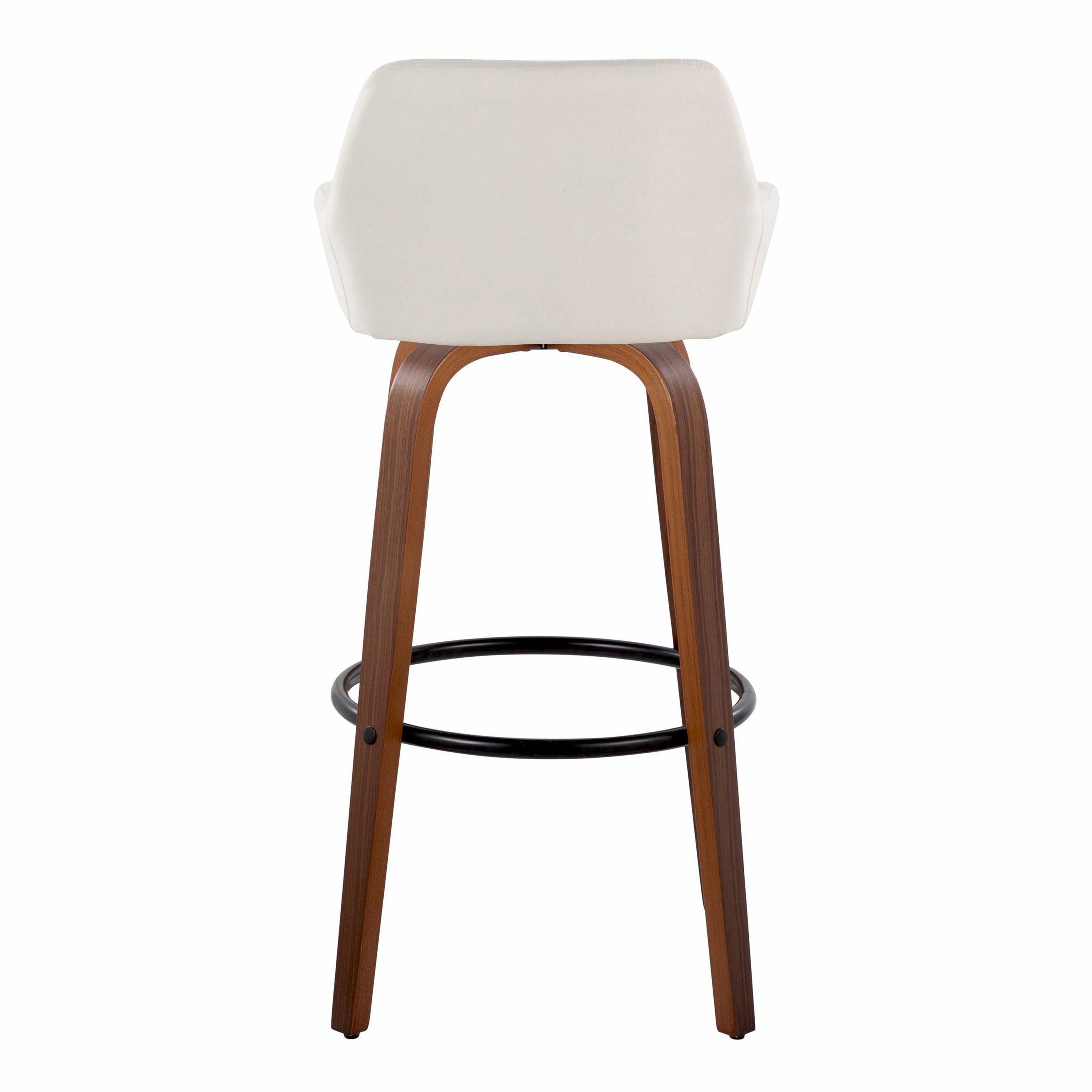 Daniella - Contemporary Fixed Height, Barstool &amp; Swivel And Round Footrest (Set of 2)