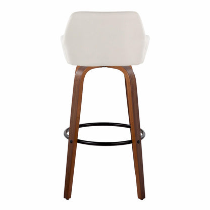 Daniella - Contemporary Fixed Height, Barstool &amp; Swivel And Round Footrest (Set of 2)