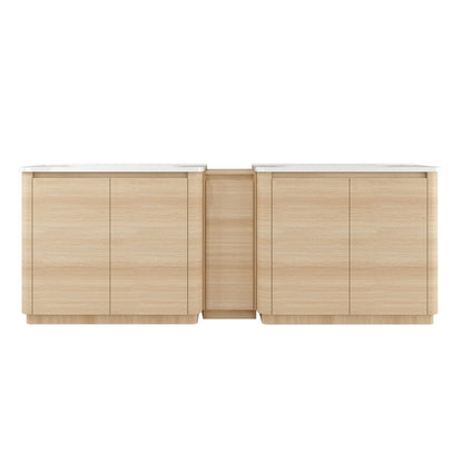 Soft Close Door Freestanding Bathroom Vanity With Sink, 1 Small Storage Cabinet