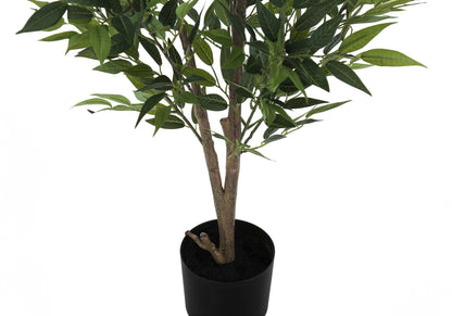 47&quot; Tall, Artificial Plant, Acacia Tree, Indoor, Faux, Fake, Floor, Greenery, Potted, Silk, Decorative - Green / Black