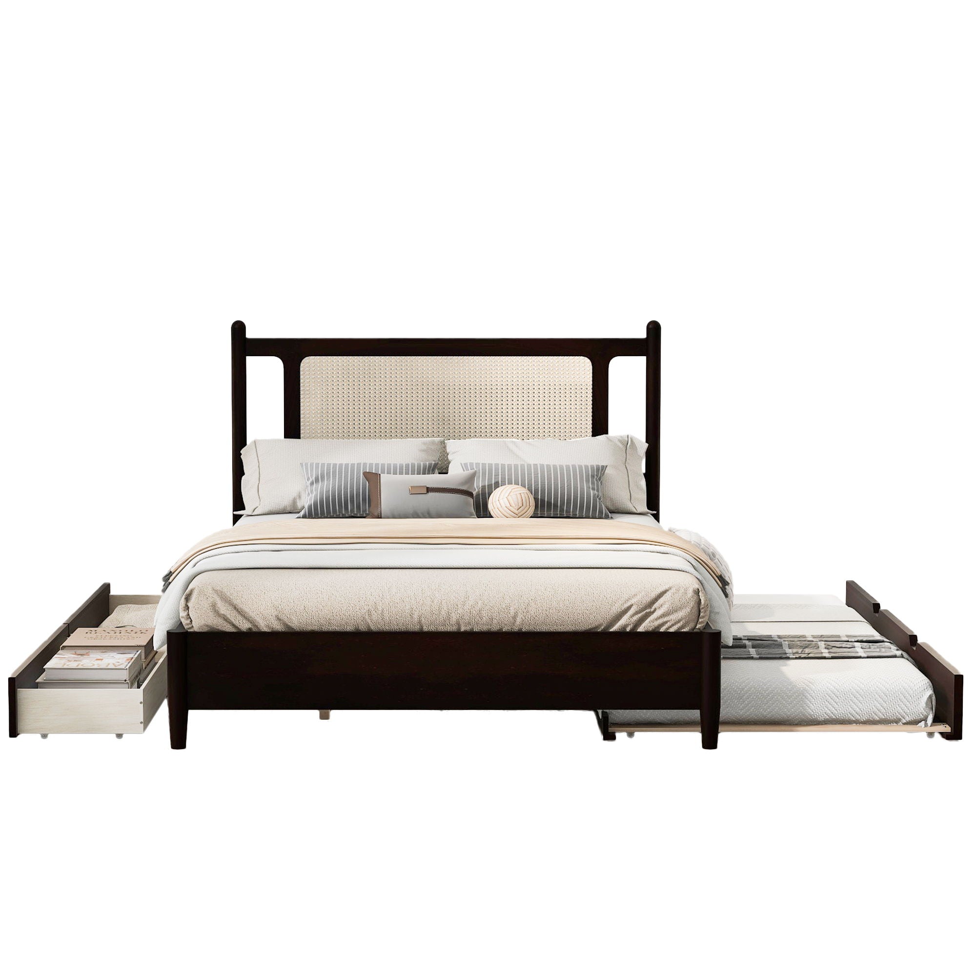 Platform Bed With 2 Big Drawers &amp; Trundle