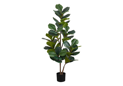 49&quot; Tall, Artificial Plant, Fiddle Tree, Indoor, Faux, Fake, Floor, Greenery, Potted, Real Touch, Decorative - Green / Black