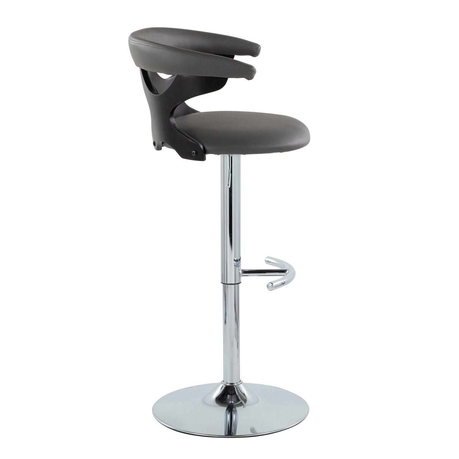Gardenia - Contemporary Adjustable Barstool &amp; Swivel, Rounded T Footrest (Set of 2)