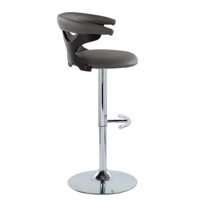 Gardenia - Contemporary Adjustable Barstool &amp; Swivel, Rounded T Footrest (Set of 2)