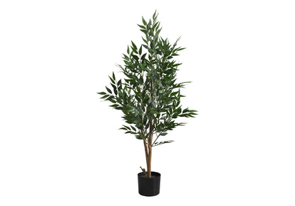 47&quot; Tall, Artificial Plant, Acacia Tree, Indoor, Faux, Fake, Floor, Greenery, Potted, Silk, Decorative - Green / Black