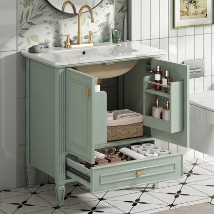 Freestanding Vanity With 1 Drawer &amp; 2 Soft Close Doors With Door Mounted Storage