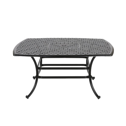 Square 8 Person 63.98&quot; Long Dining Set With Dupione Brown Cushions