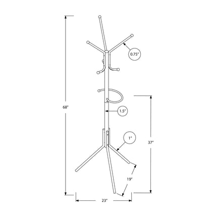 Coat Rack, Hall Tree, Free Standing, Hanging Bar, 6 Hooks, Entryway, Contemporary &amp; Modern