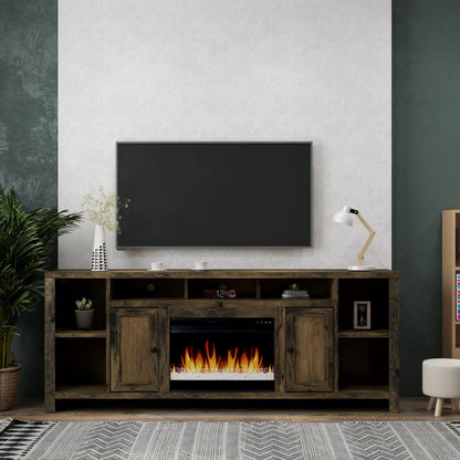 Joshua Creek - Electric Fireplace, TV Stand For TVs Up To 95&quot; - Barnwood