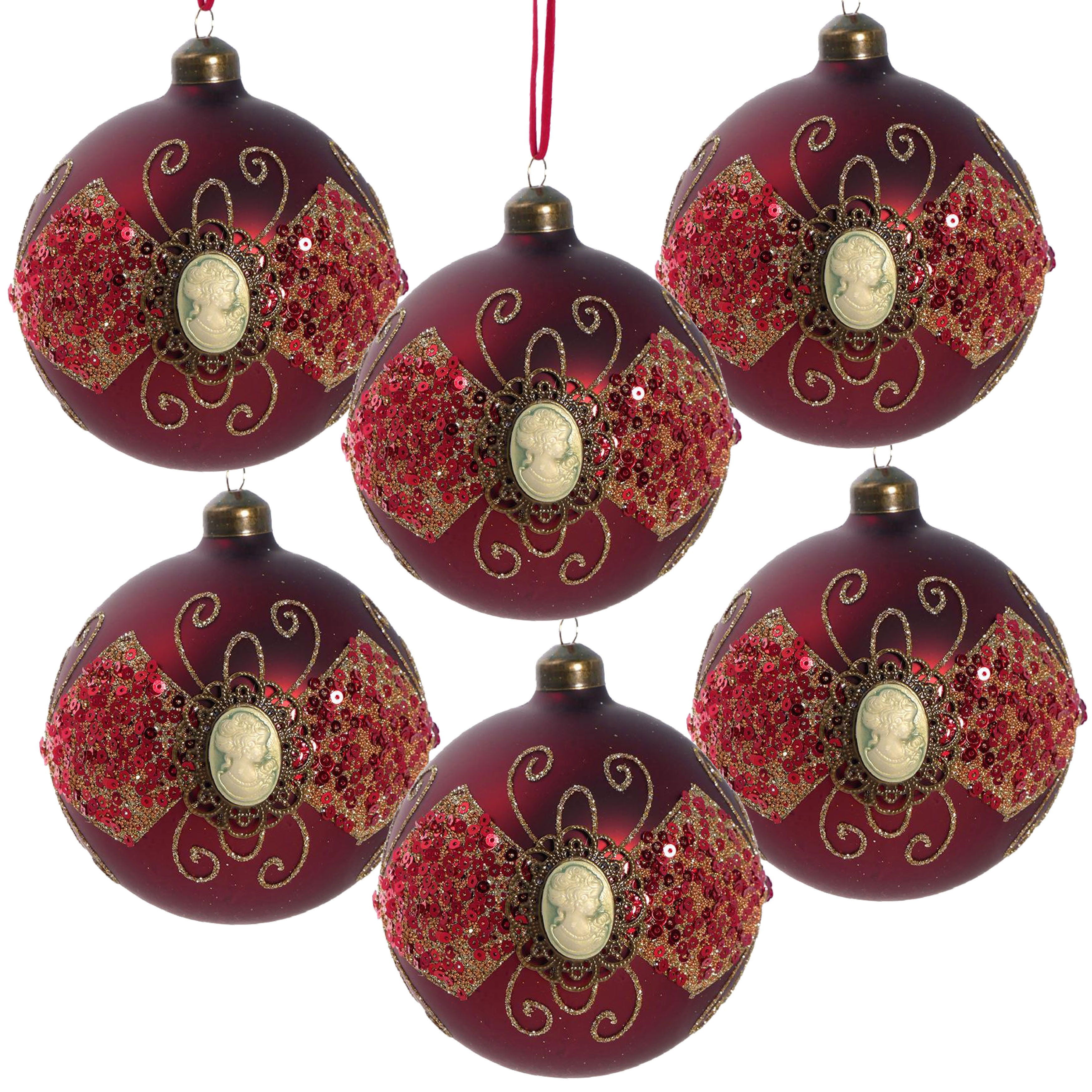 Decorative Hanging Ball Christmas Tree Ornaments For Holiday Decorations (Set of 6)