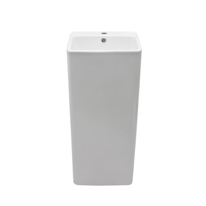 Pedestal Sink 16&quot; For Powder Rooms - White