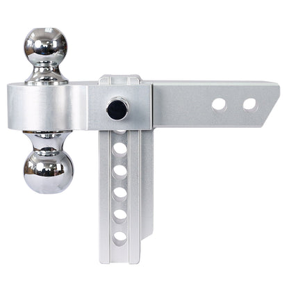 Alu - Adjustable Trailer Drop Hitch With 2&quot; Receiver, 6&quot; Adjustment - Silver