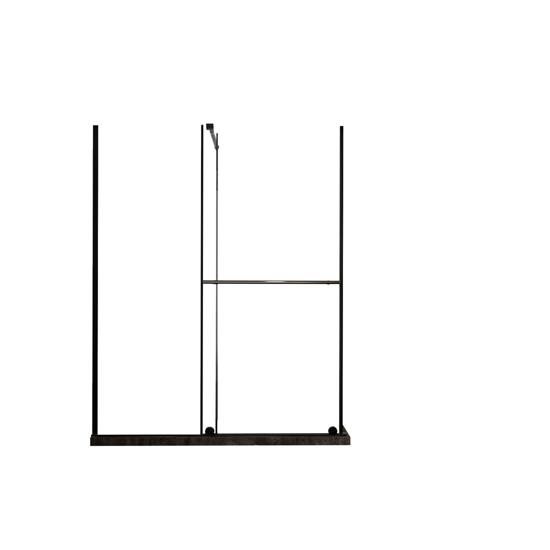 Glass Shower Door, Shower Sliding Door Walk In Shower Screen Dual Usage, 1 / 4&quot; Thick Glass Panel With Stainless Steel Handle, Supporting Bar - Black