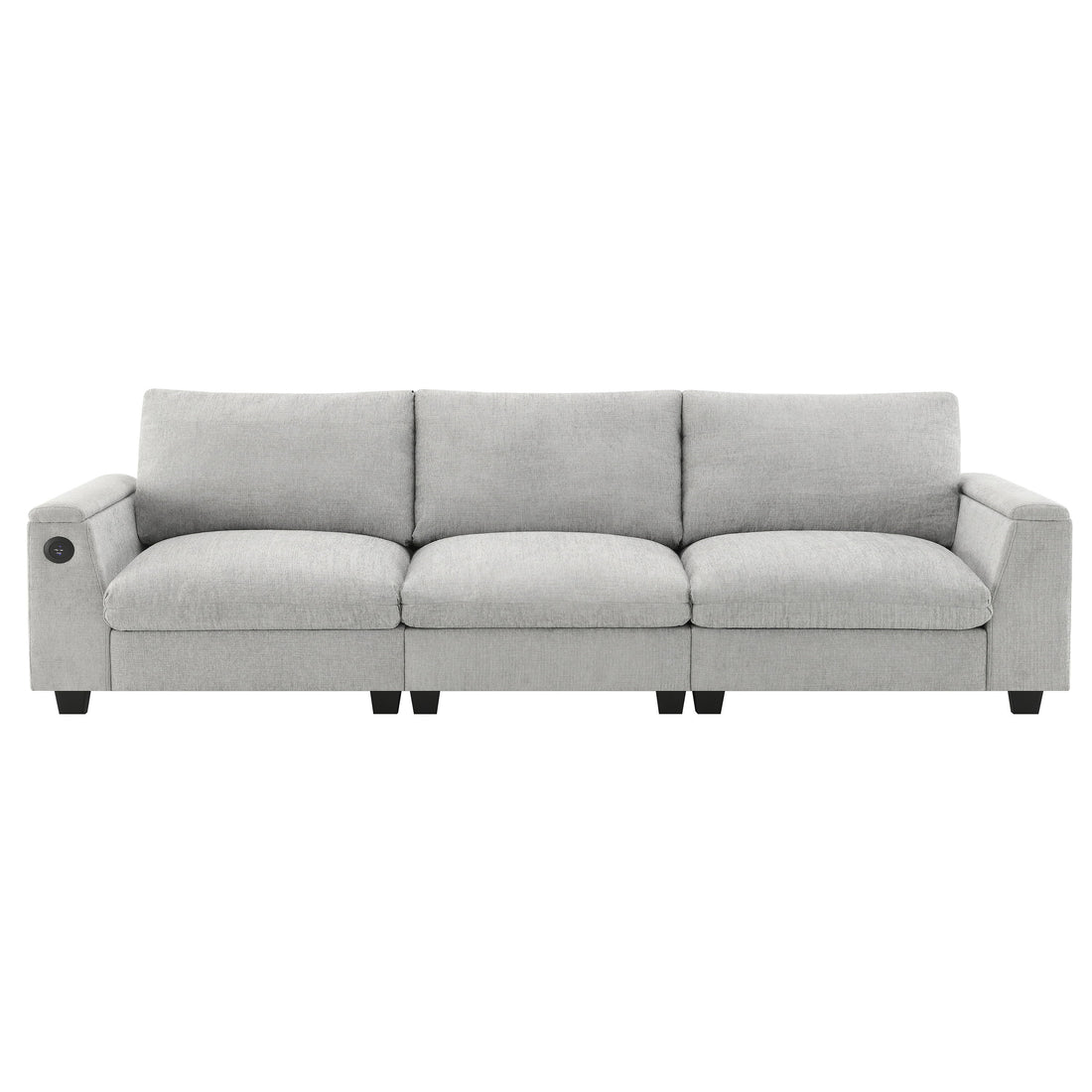 Sectional With Bluetooth Speaker Comfy Cloud Couch Set With Drop Down Table Cup Holders, USB Charger Storage Armrest Wide Seat Sofa