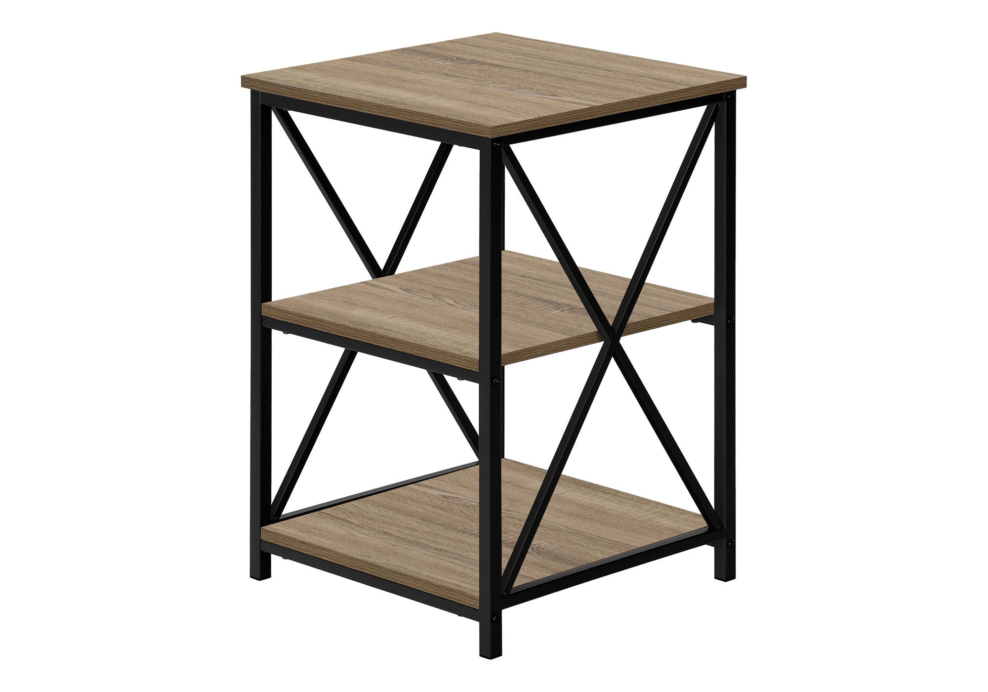 3 Tier Accent Table, Side Marble Look Contemporary &amp; Modern