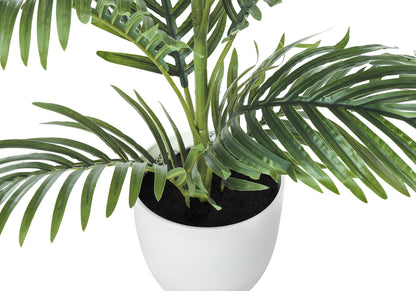 28&quot; Tall, Artificial Plant, Palm Tree, Indoor, Faux, Fake, Floor, Greenery, Potted, Real Touch, Decorative - Green / White
