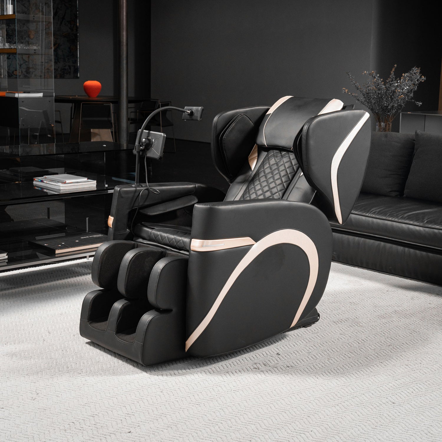 Massage Chair Recliner &amp; Zero Gravity, Full Body Air Pressure - Black