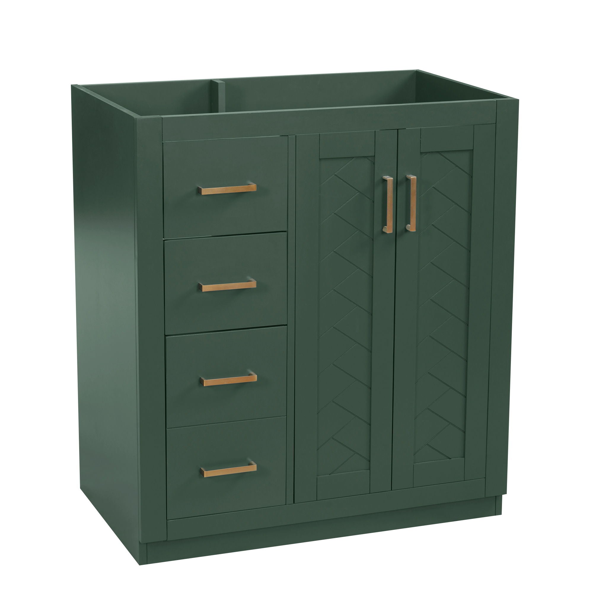 Retro Style Bathroom Vanity With 3 Drawers &amp; Soft-Closing Doors