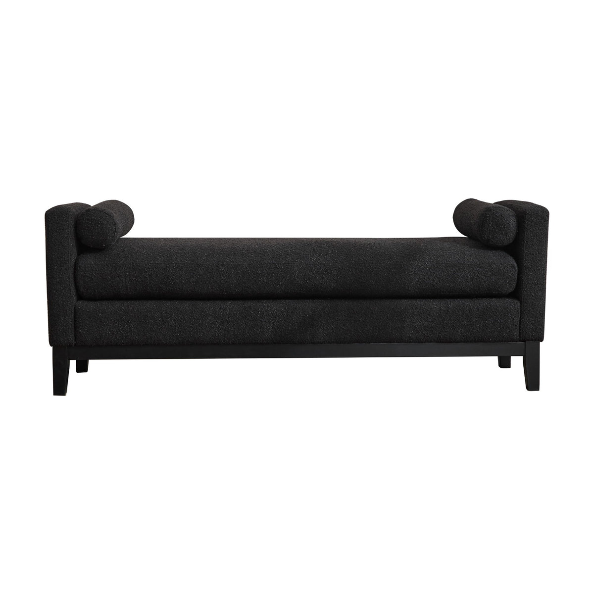 Upholstered End Of Bed Bench With Arms &amp; 2 Bolsters For Bedroom