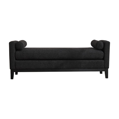 Upholstered End Of Bed Bench With Arms &amp; 2 Bolsters For Bedroom