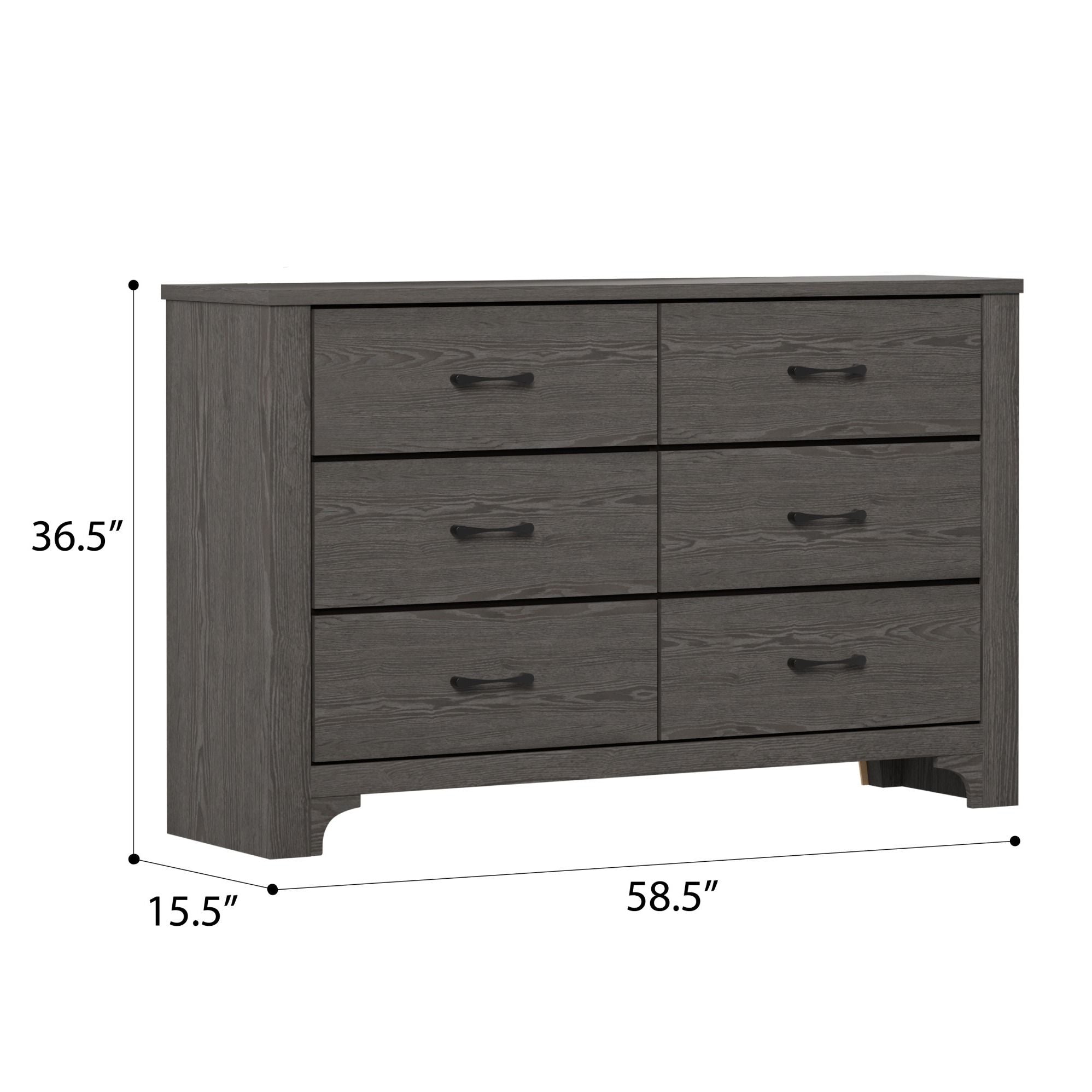 6 Drawer Dresser - Brown