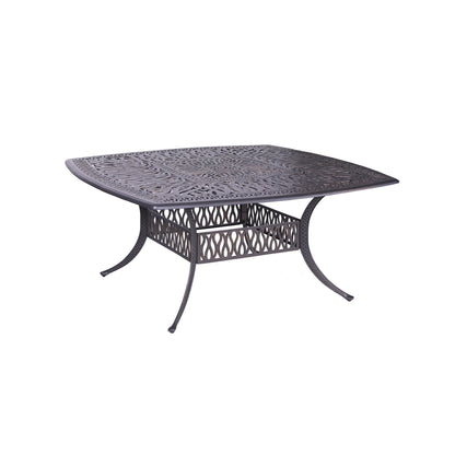 Square 8 Person 64&quot; Long Aluminum Dining Set With Cushions