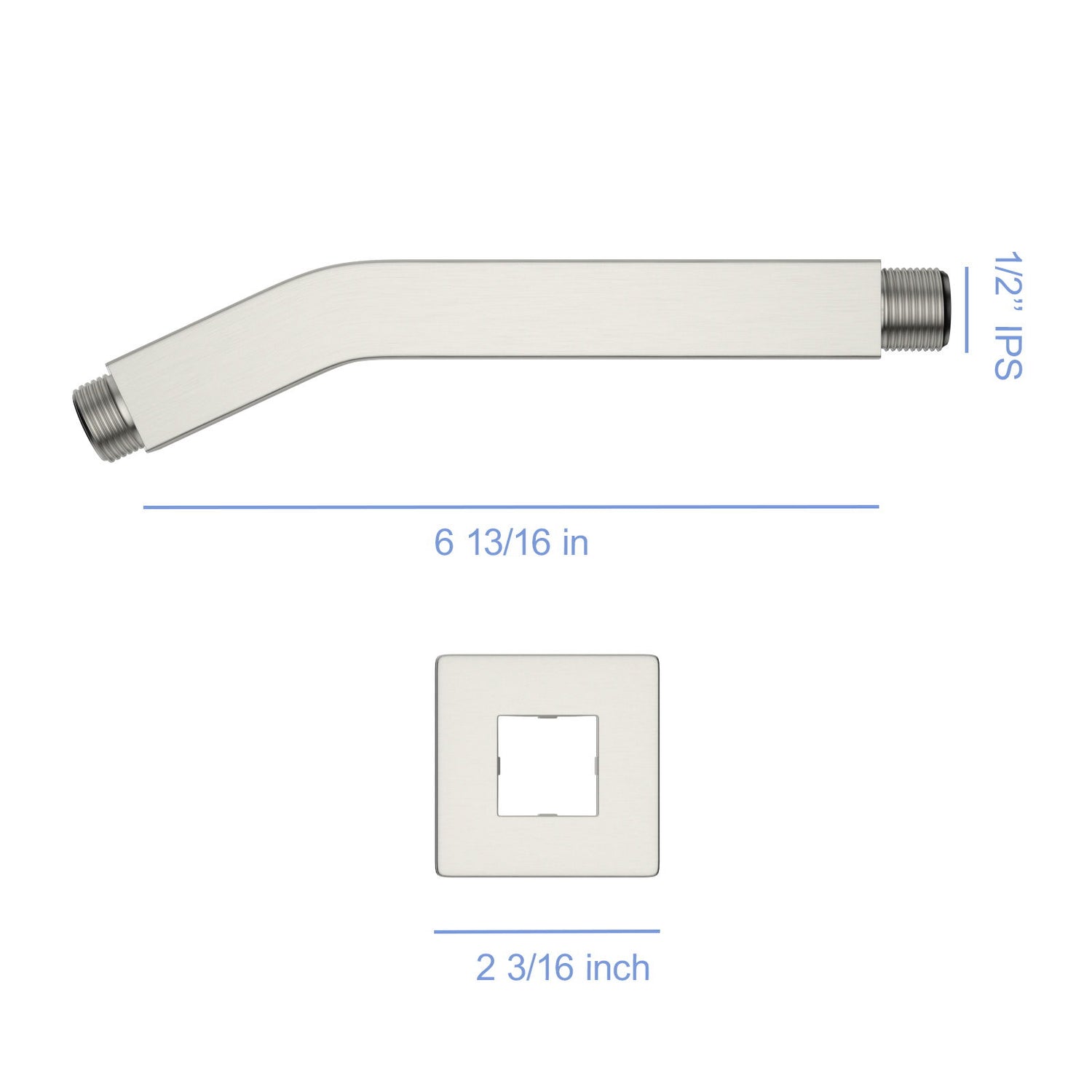 Elegant 6&quot; Shower Arm With Flange, Stainless Steel Construction For Rain Shower Heads
