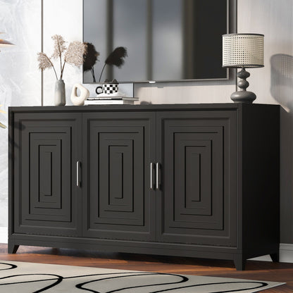 TV Stand For TVs Up To 65&quot;, Modern Entertainment Center Media Console Cabinet With 2 Spacious Storage Space