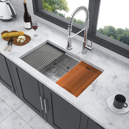 Double Bowl Undermount Kitchen Sink 60 / 40 Split - Brushed Nickel