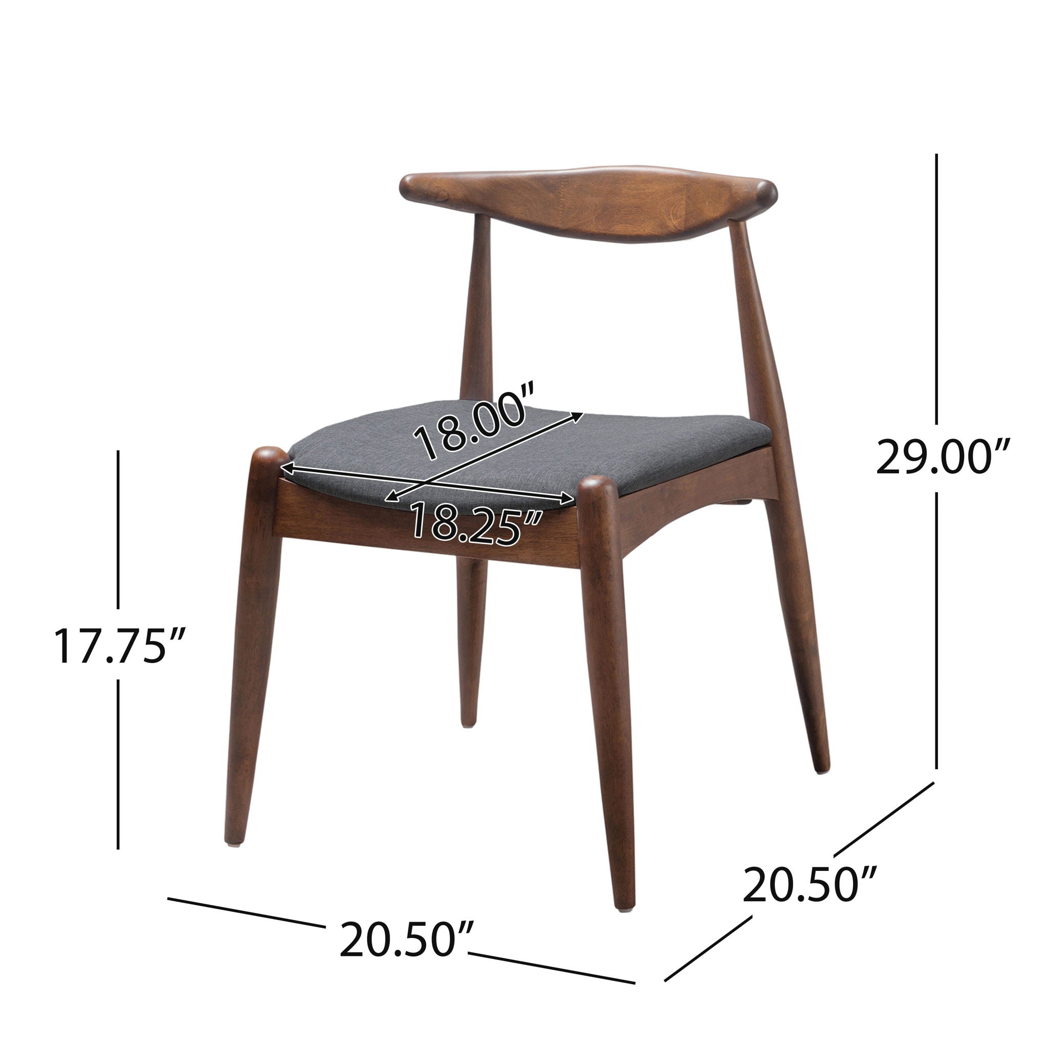 Dining Chairs With Ergonomic Backrest &amp; Comfort Cushions (Set of 2)