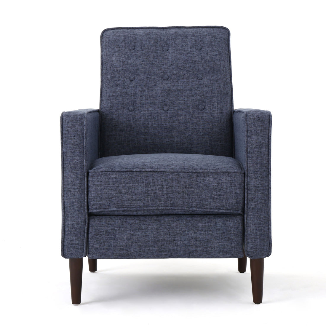 Mid-Century Modern Recliner With Button Tufted Waffle Stitch