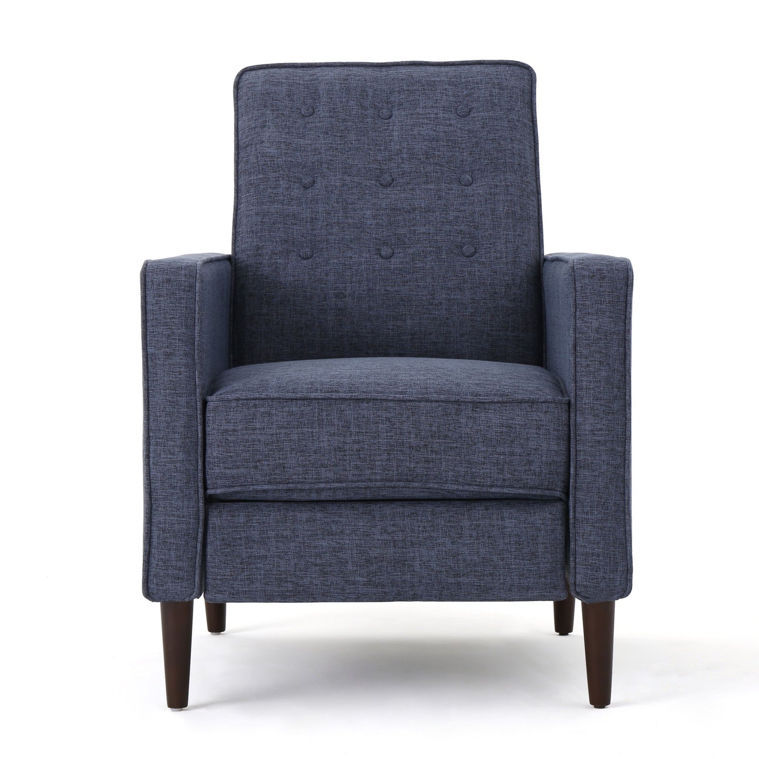 Mid-Century Modern Recliner With Button Tufted Waffle Stitch