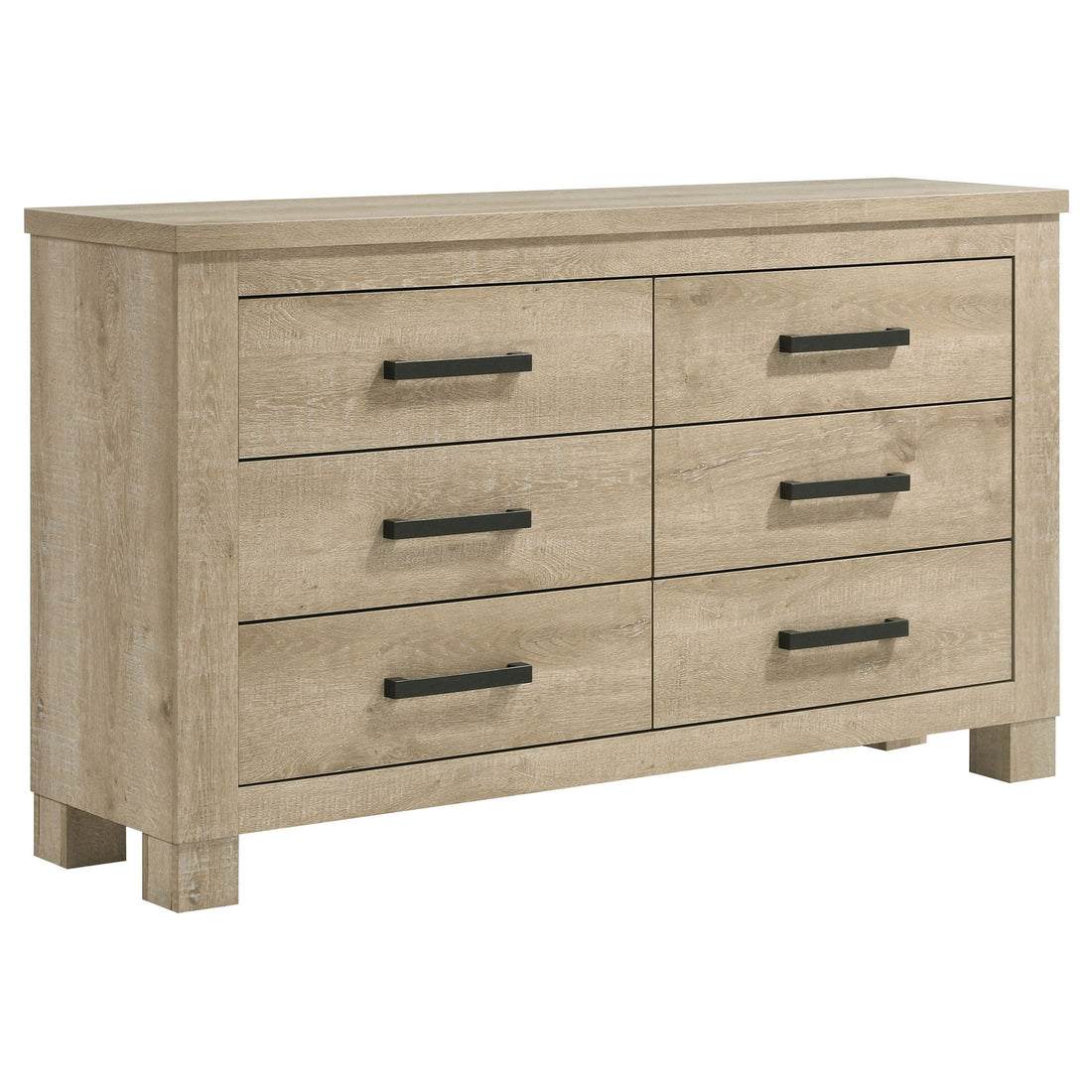 Sansome - 6 Drawer Bedroom Dresser With Pulls - Oak