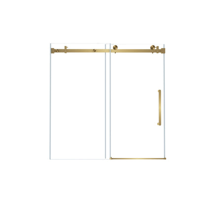 Frameless Single Sliding Shower Door With Handle And Square Tube Track