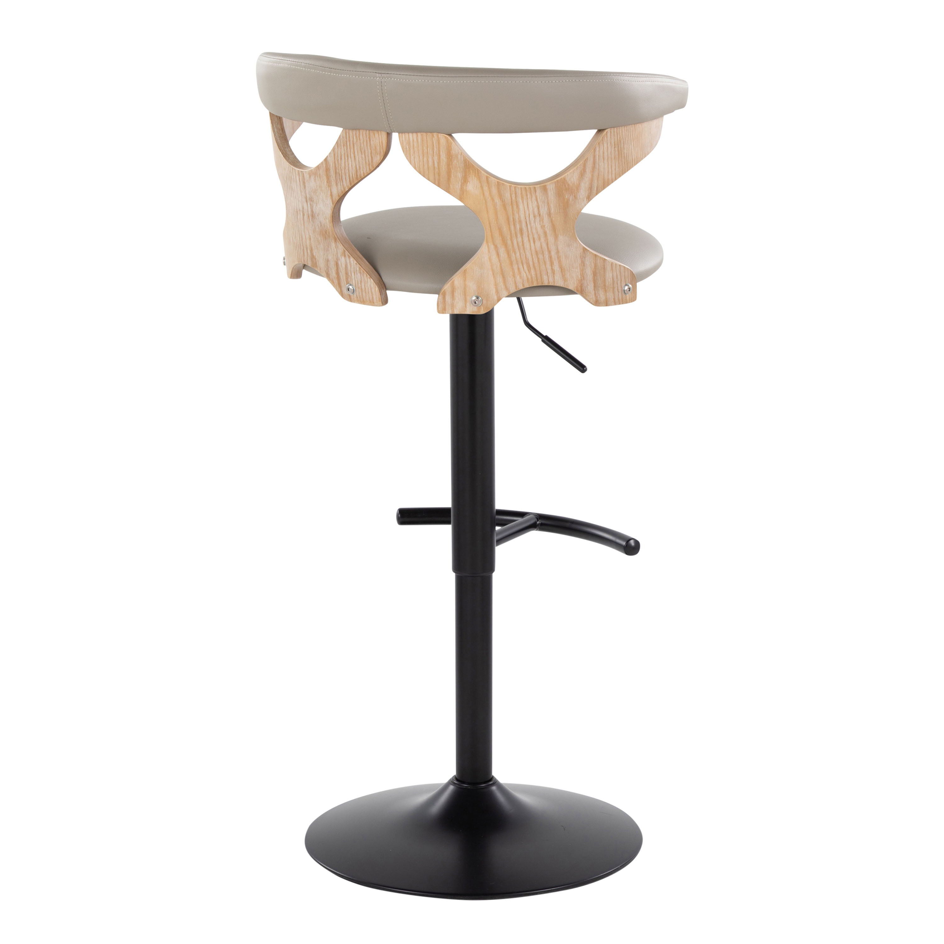 Gardenia - Contemporary Adjustable Barstool &amp; Swivel With Rounded T Footrest (Set of 2)
