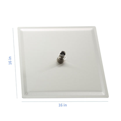 16&quot; Square Rainfall Shower Head Fixed Wall Mount With Full Body Coverage &amp; Self Cleaning Silicone Nozzles