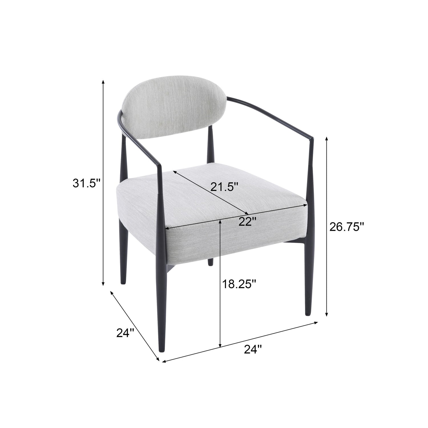 Modern Upholstered Accent Armchair With Pocket Spring Seat