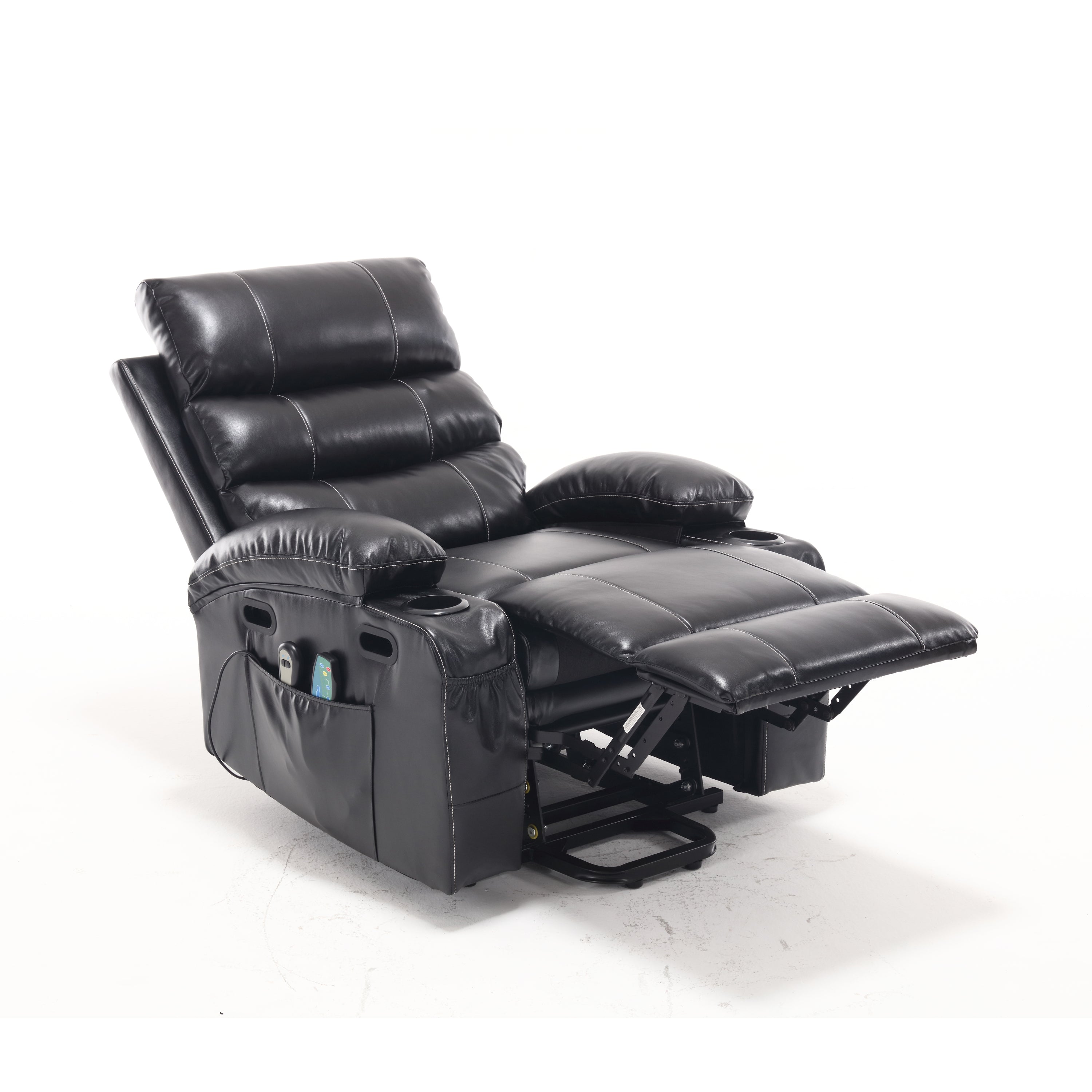 21&quot;seat width,large size Electric Power Lift Recliner Chair Sofa for Elderly, 8 point vibration Massage and lumber heat, Remote Control, Side Pockets and Cup Holders, cozy fabric, overstuffed arm pu