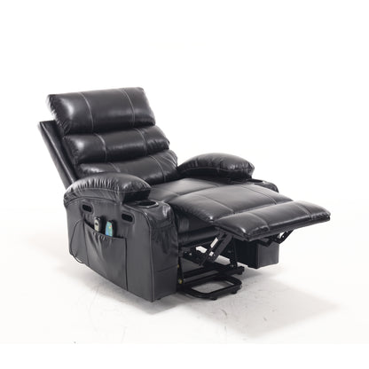 21&quot;seat width,large size Electric Power Lift Recliner Chair Sofa for Elderly, 8 point vibration Massage and lumber heat, Remote Control, Side Pockets and Cup Holders, cozy fabric, overstuffed arm pu