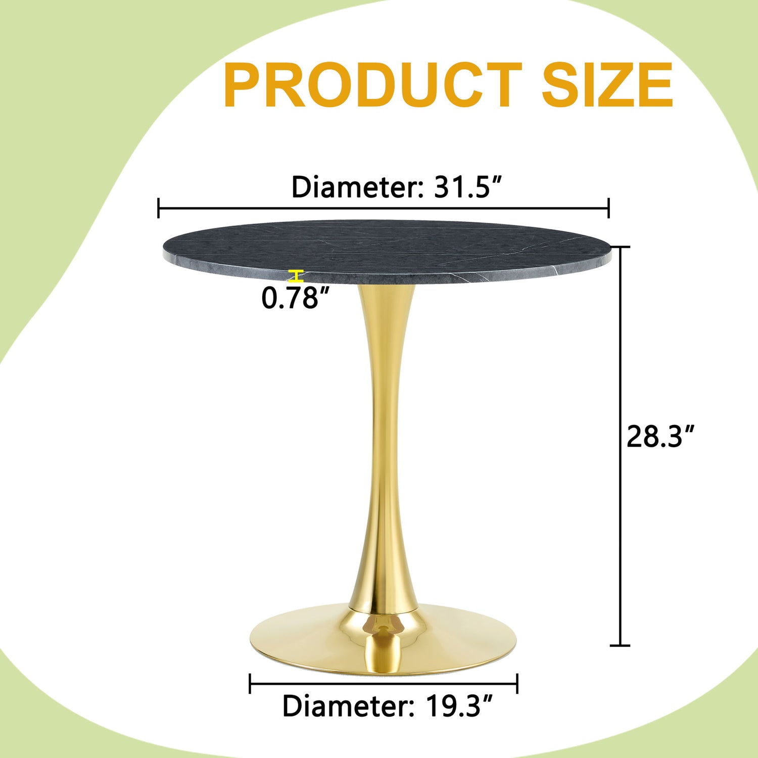 Round Dining Table &amp; Thickened Top For Kitchen