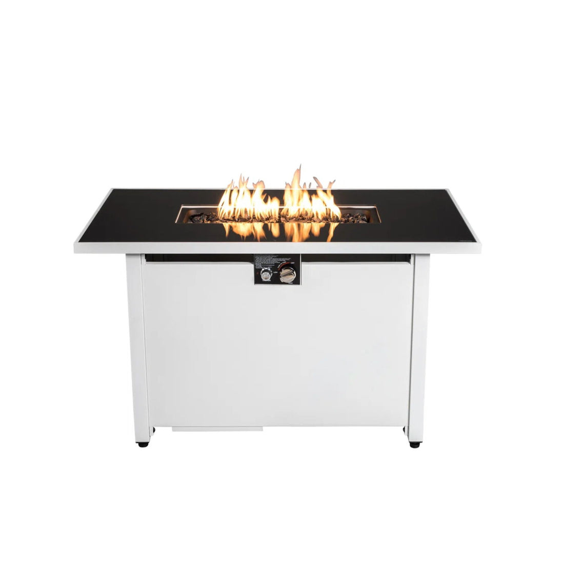 Outdoor 43&quot; Rectangular Fire Pit Table With Adjustable Flame Control - White